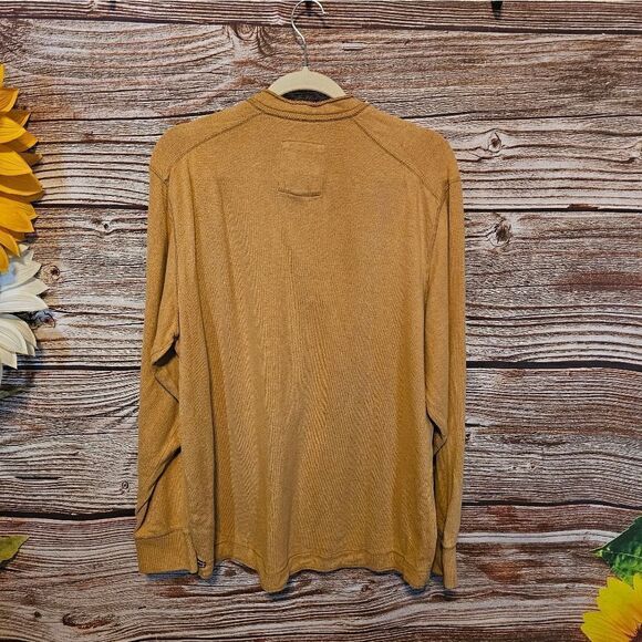 Eddie Bauer long sleeve shirt men's large brown mustard Pre-owned - Picture 2 of 4